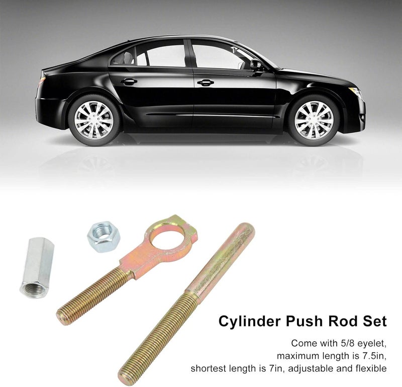 Kodrily Universal Master Cylinder Pushrod, Adjustable Manual Master Cylinder Push Rod, Sturdy Metal Brake Pedal Push Rod Kit, Clutch Master Cylinder Repair Replacement Auto Parts - Image 5